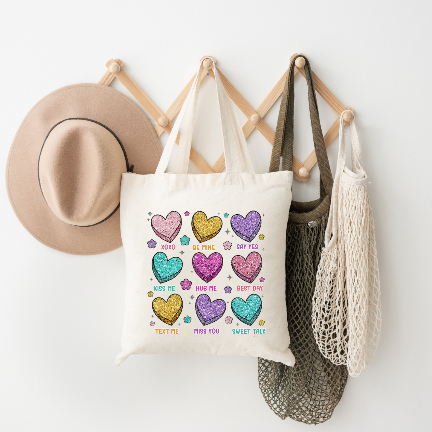 Candy Hearts Tote Bag
