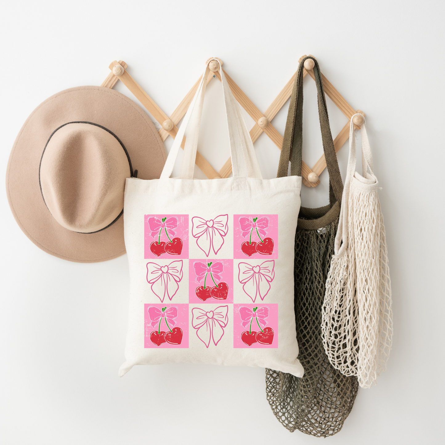 Coquette Bows and Cherries - Tote Bag