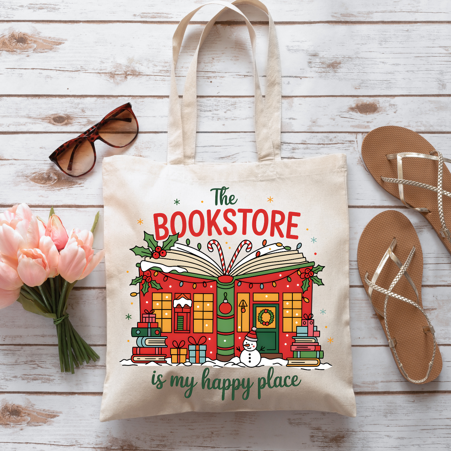 Bookstore Is My Happy Place - Tote Bag