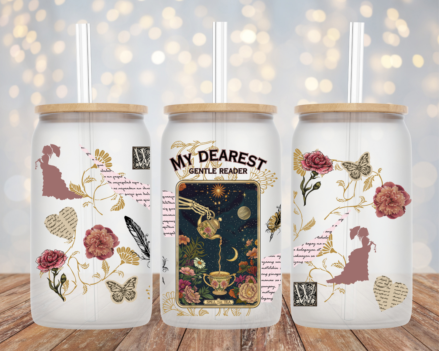 Gentle Reader - Frosted Glass Cup