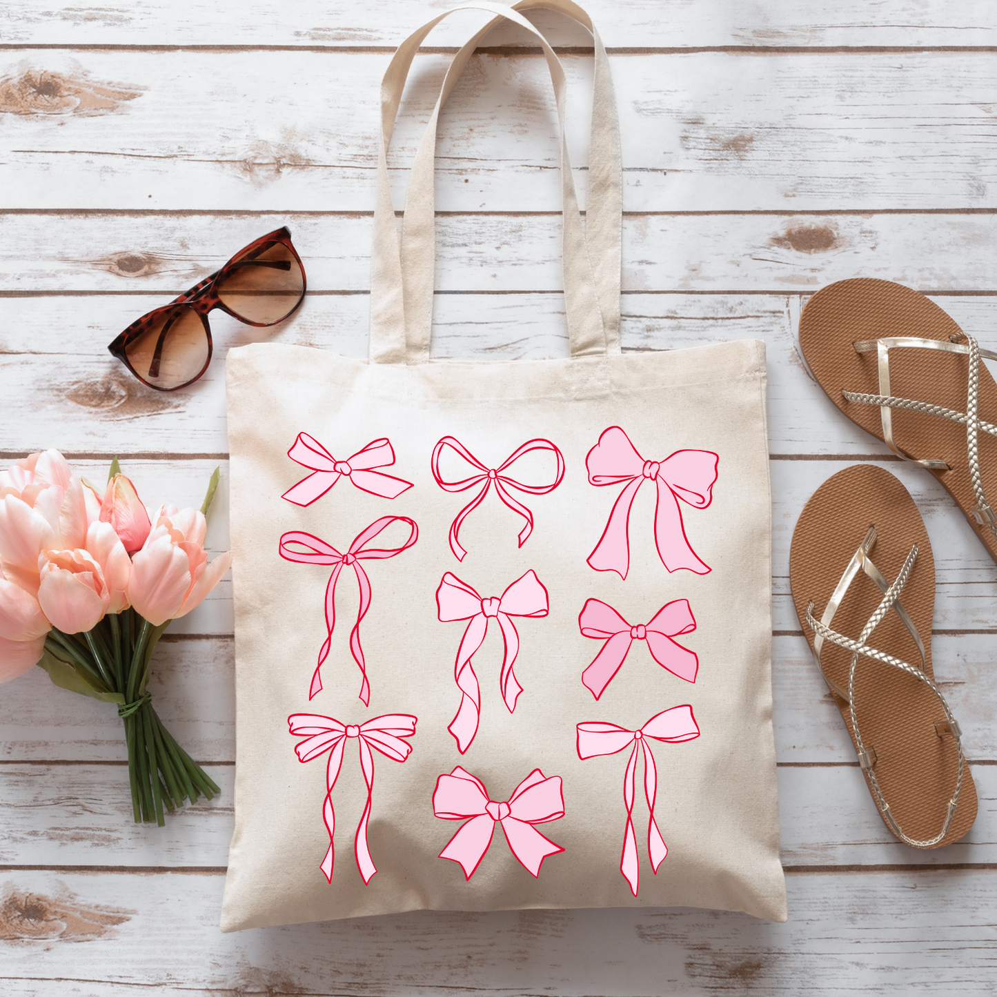 Pink Bows Tote Bag
