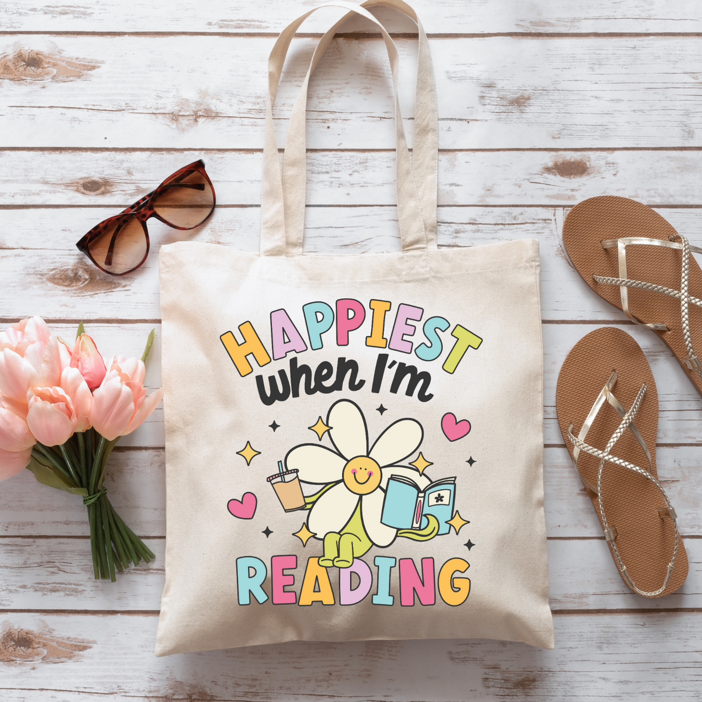 Happiest Reading Tote Bag