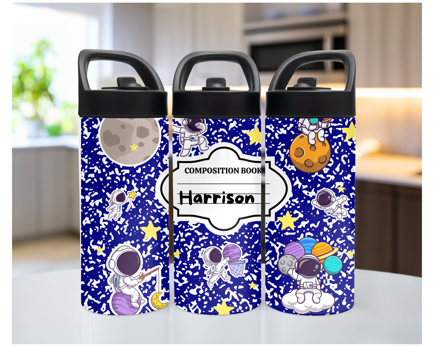 Personalized Kids Water bottle - Composition Book