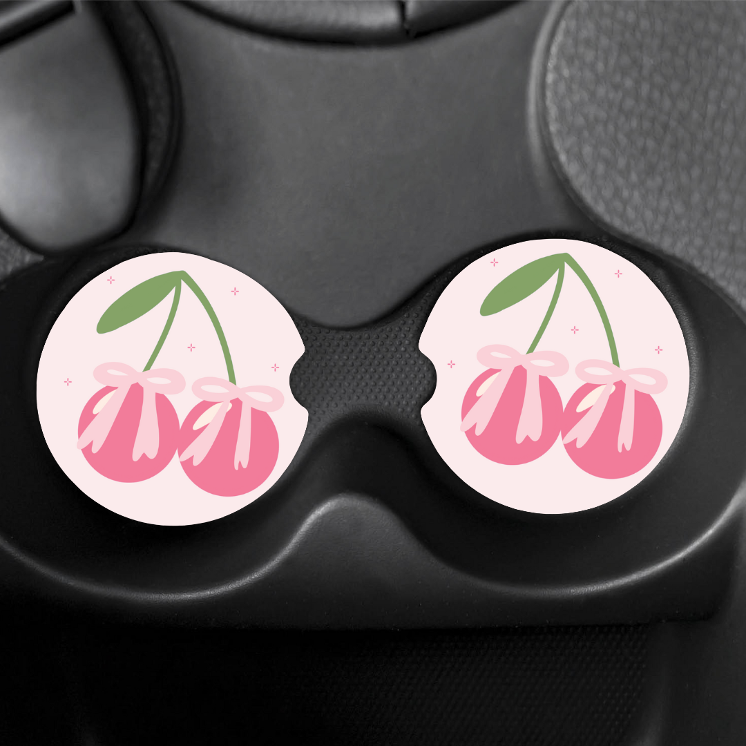 Cherry Bow - Car Coaster