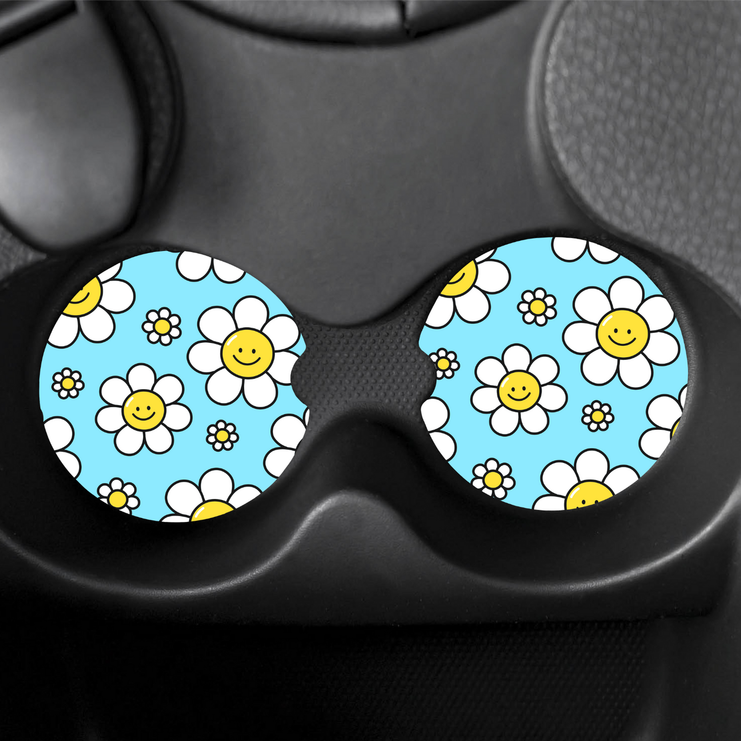 Smiley Daisy- Car Coaster