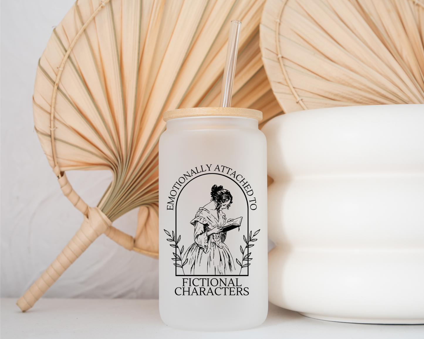 Attached to Fictional Characters - Glass Cup