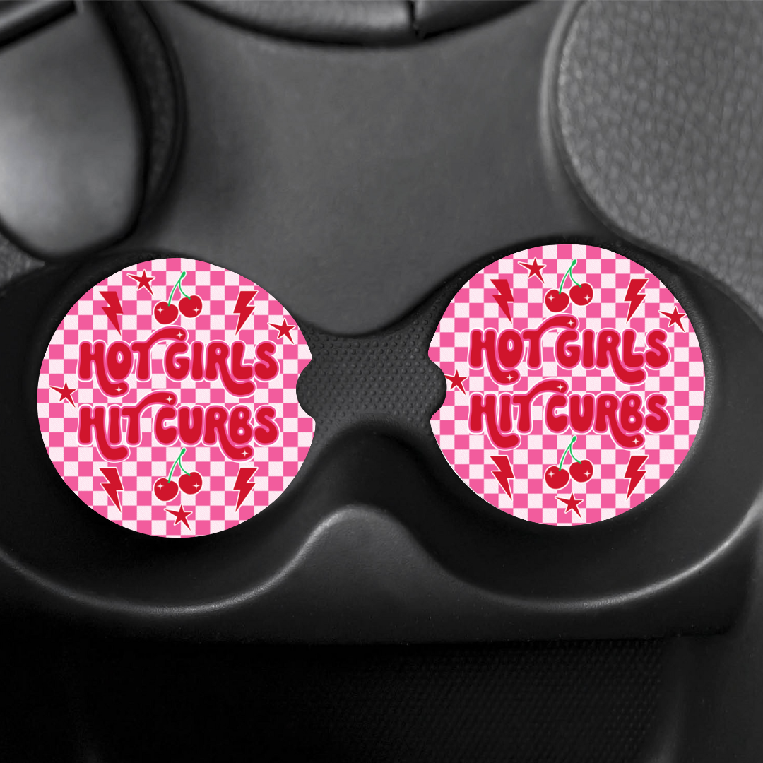 Hot Girl Hits Curbs - Car Coaster