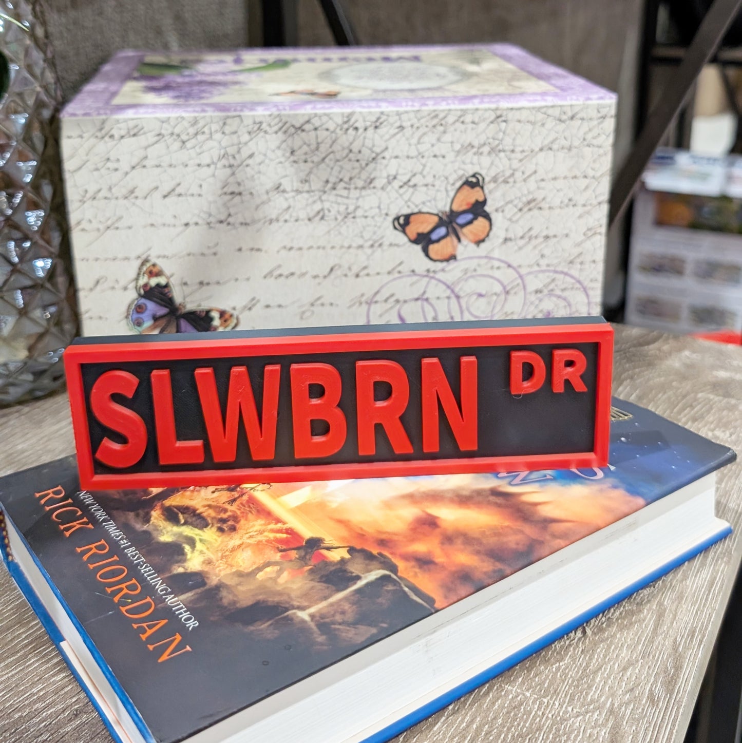 Slow Burn - Book Shelf Sign