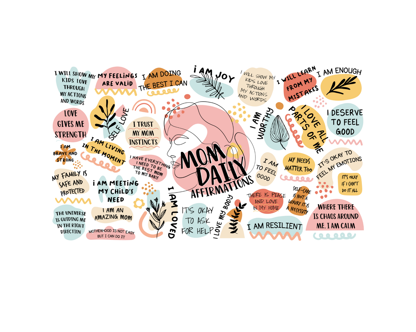Mom Affirmations UV DTF Cup Wrap - 16oz