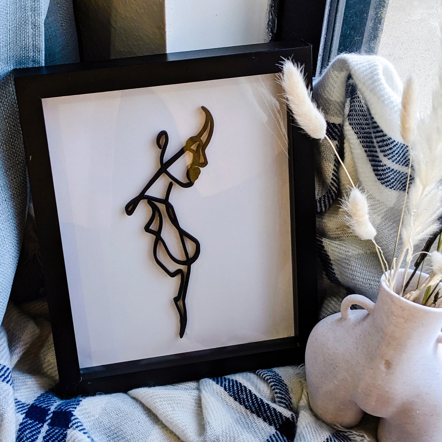 Woman Silhouette Line Wall Art - 3D Printed