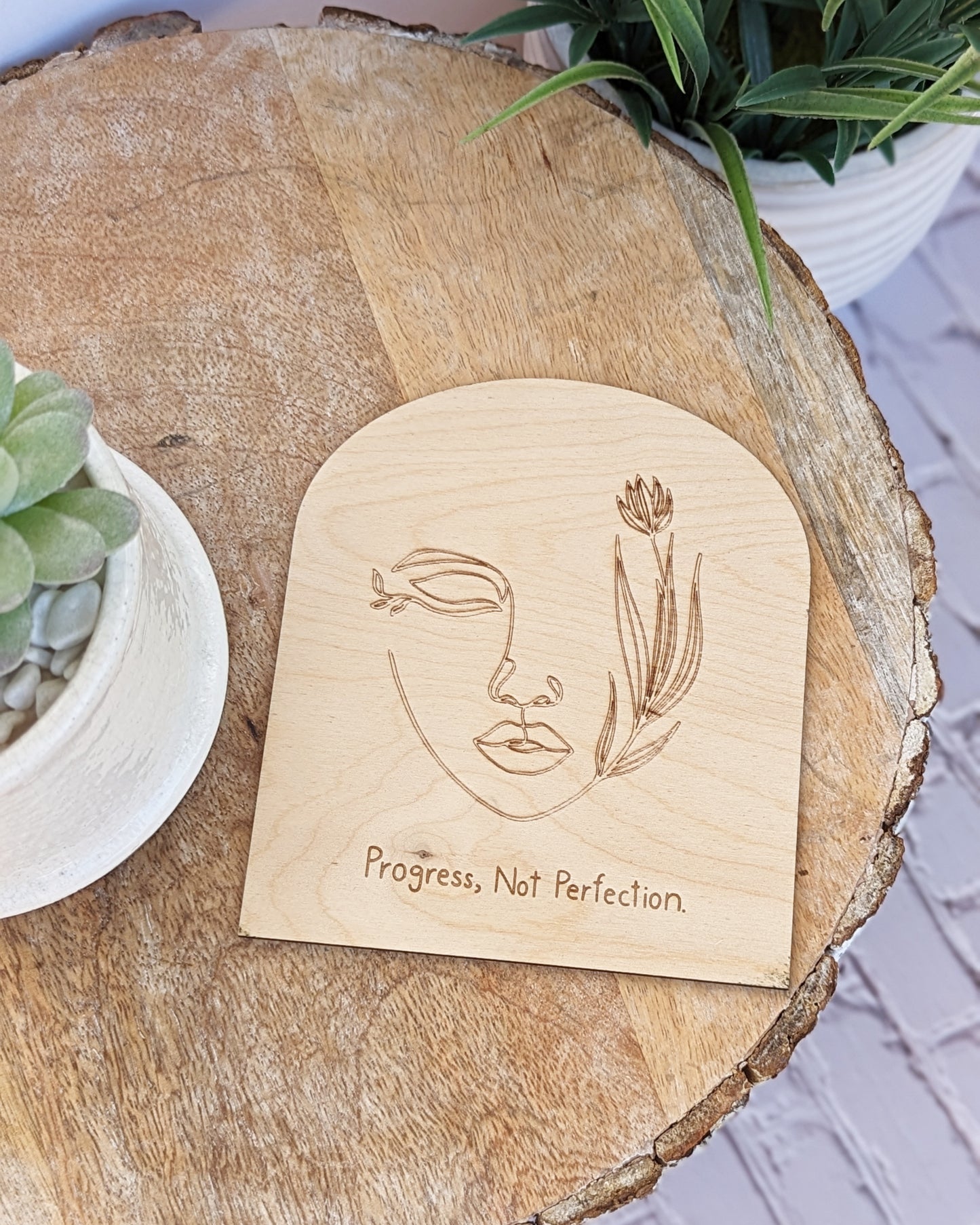 Progress Not Perfection - Wooden Arch Sign