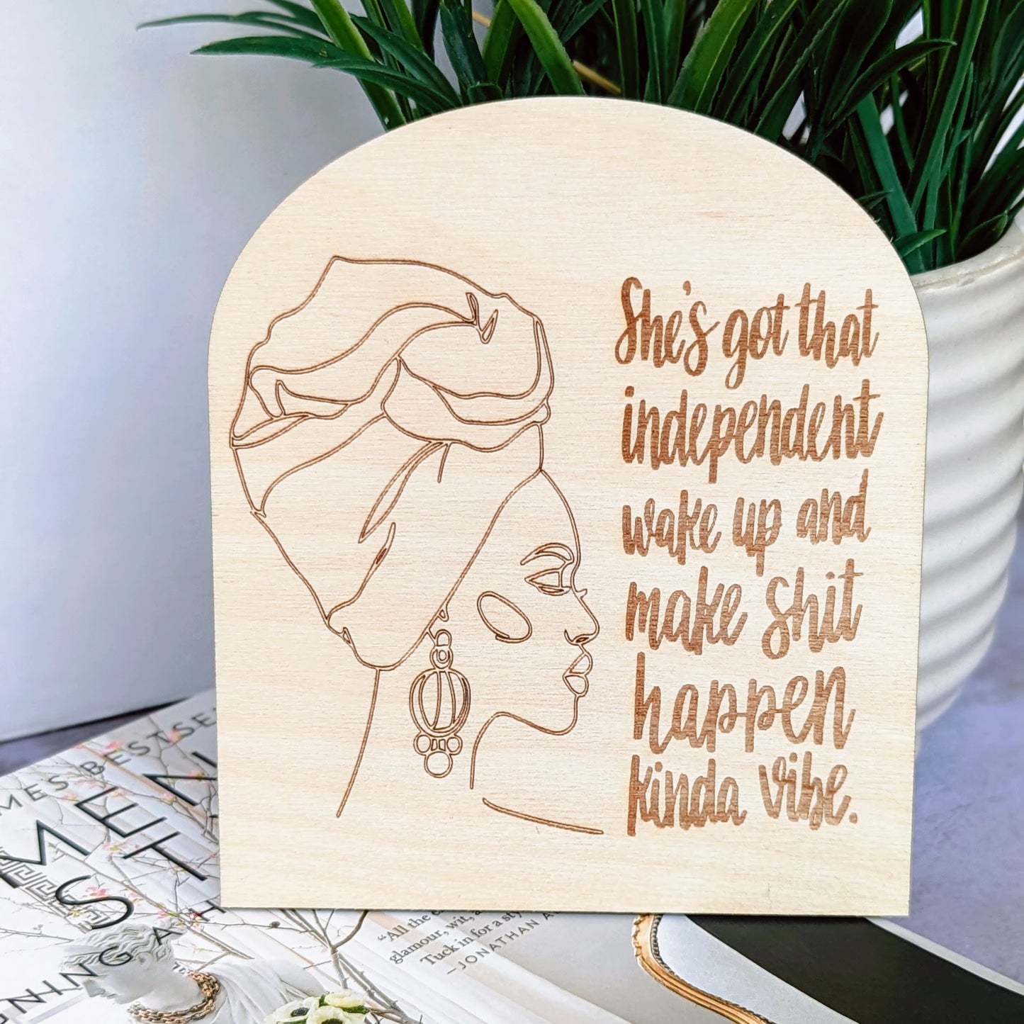 African Woman - Wooden Arch Sign