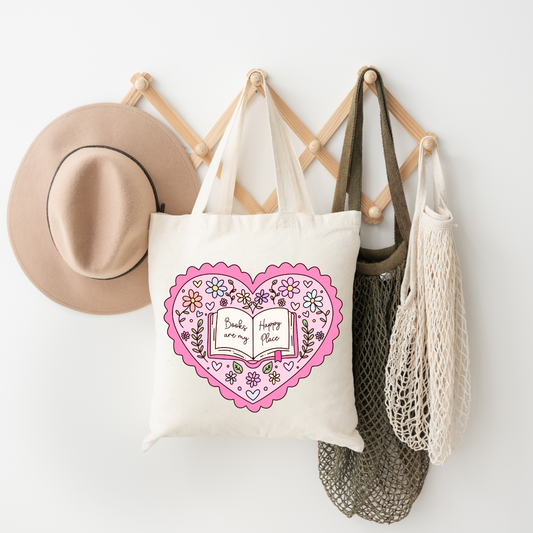 Pink Books Are My Happy Place - Tote Bag