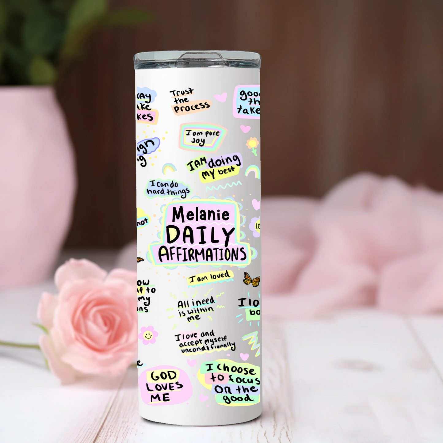 Personalized Daily Affirmations Stainless Steel Tumbler