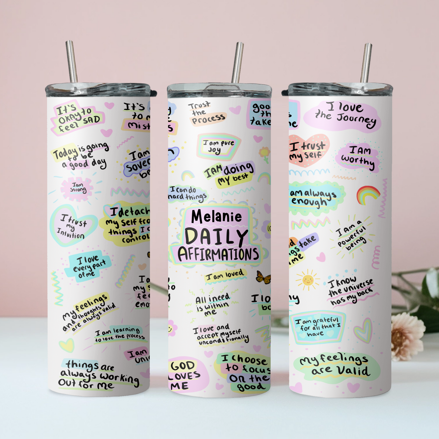 Personalized Daily Affirmations Stainless Steel Tumbler