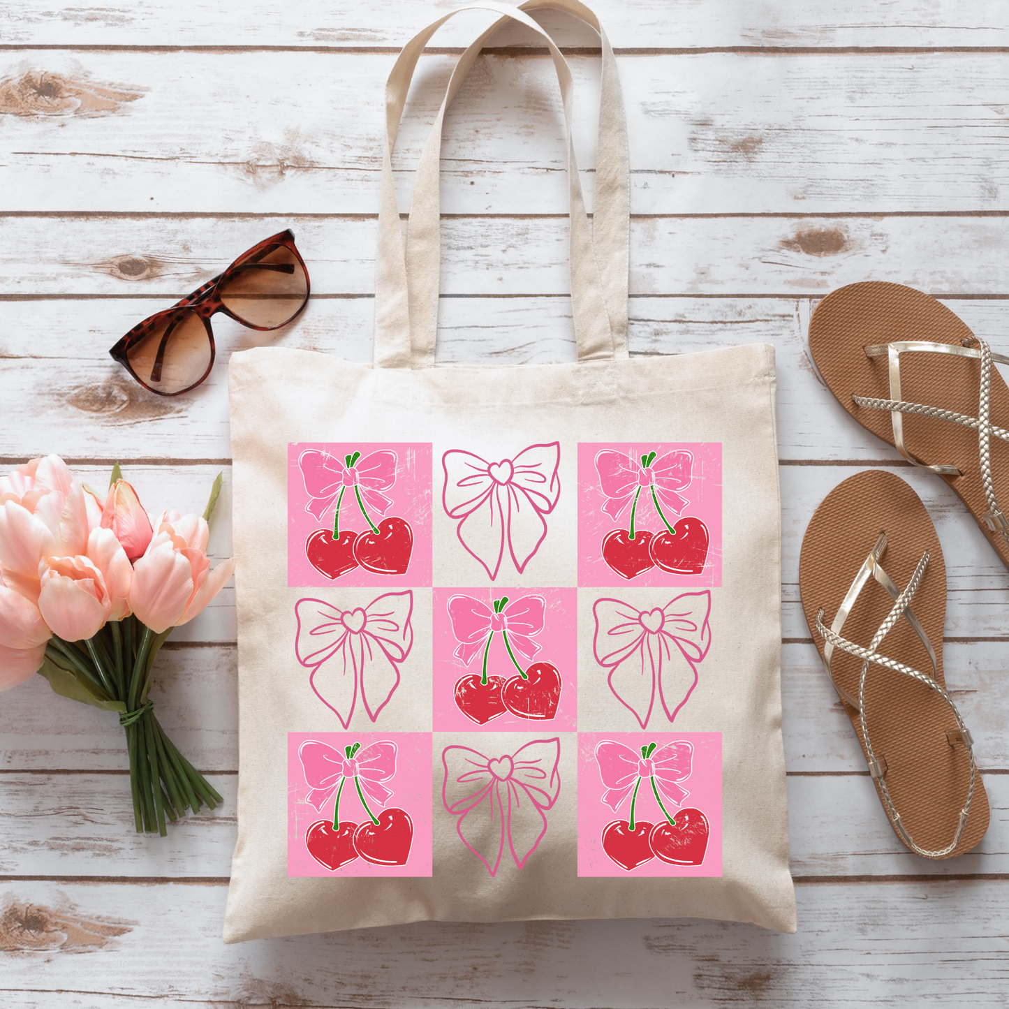 Coquette Bows and Cherries  - Tote Bag