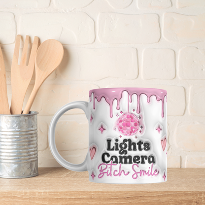 Lights Camera Bitch Smile - Mug