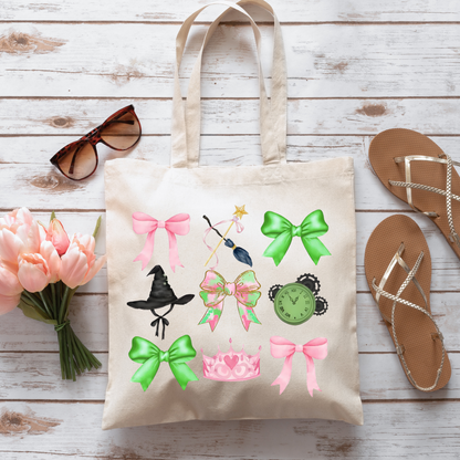 Green and Pink Bows - Tote Bag