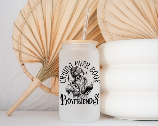Crying Over Book Boyfriends - Frosted Glass Cup