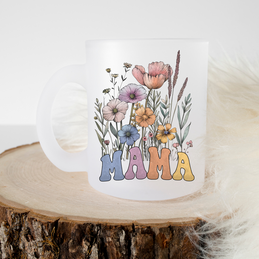 Floral Mama - Frosted Glass Mug