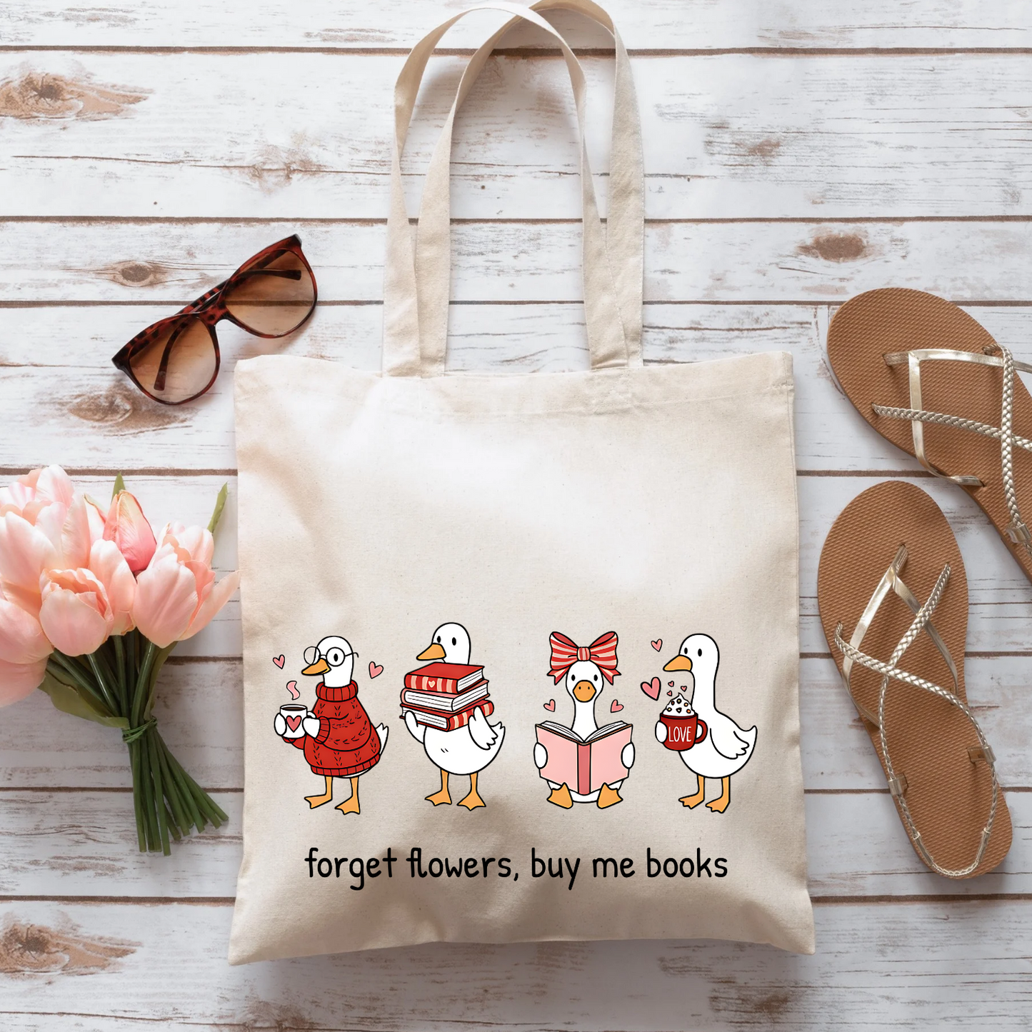 Goose Valentine Tote Bag