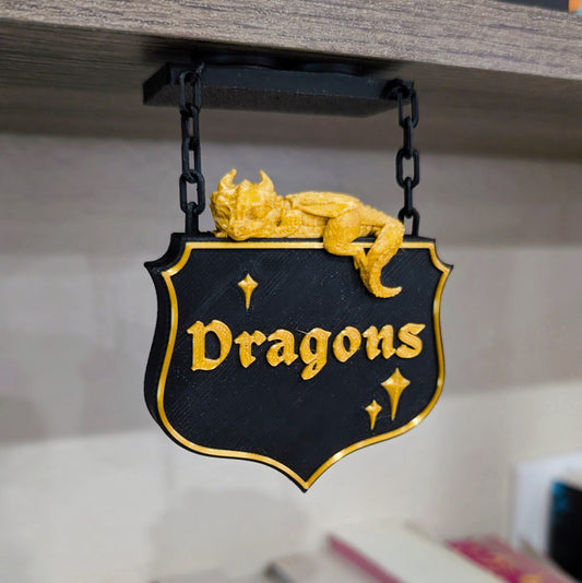 Book Trope Hanging Sign - Dragons