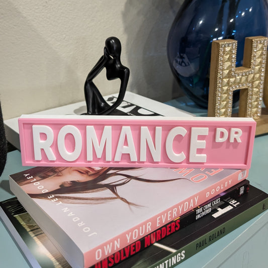 Romance Rd - Book Shelf Sign