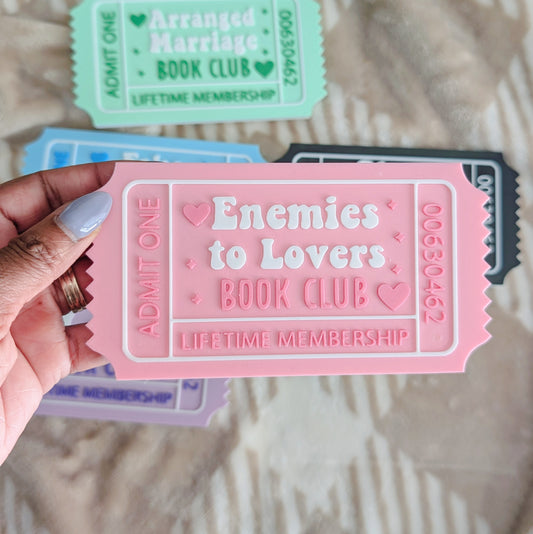 Romance Reader Book Ticket Bookshelf Leaner