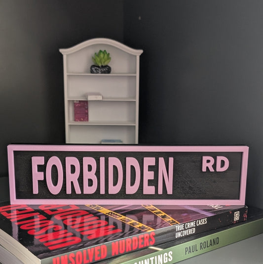 Forbidden - Book Shelf Sign