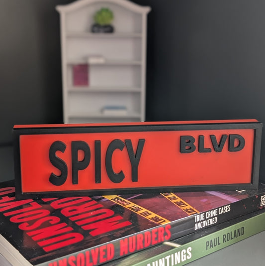 Spicy - Book Shelf Sign