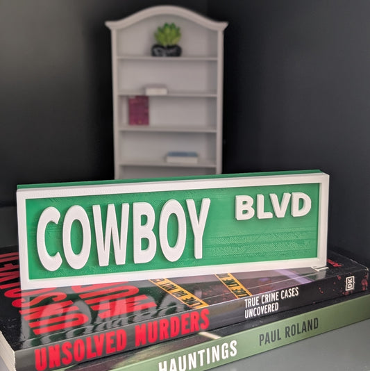 Cowboy - Book Shelf Sign