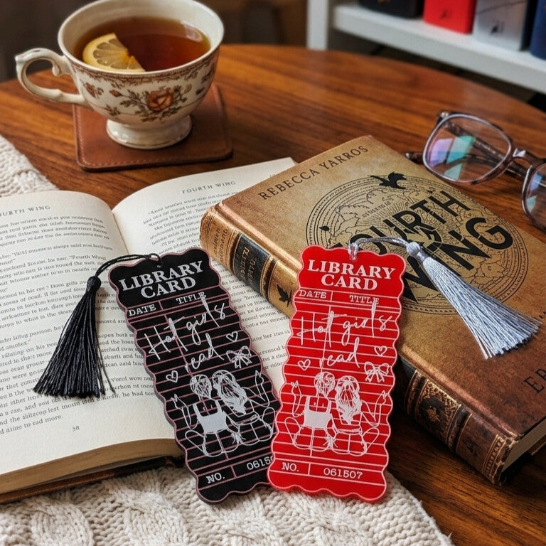 Hot Girls Read Library Card Bookmark