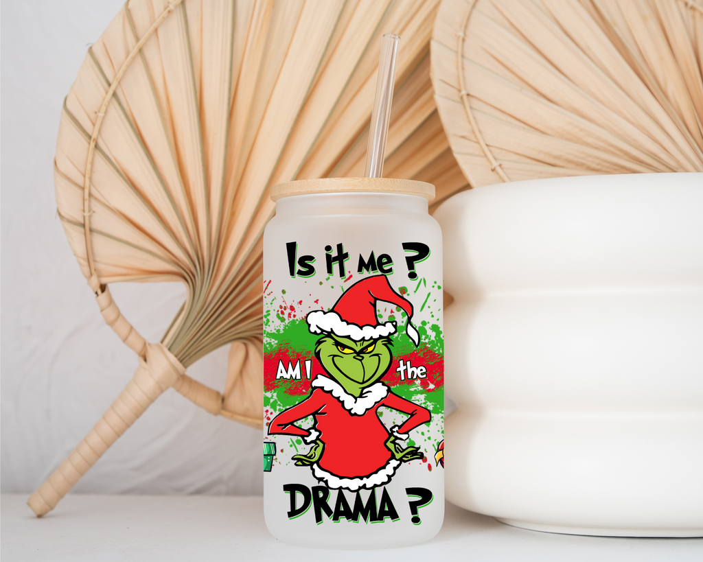 Grinch Starbucks Christmas Beer Can Glass Tumbler