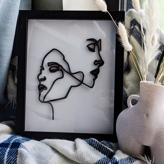 Two Faces 3D Line Wall Art