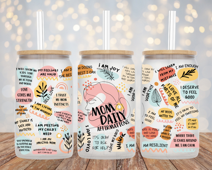 Mom Daily Affirmations - Glass Tumbler
